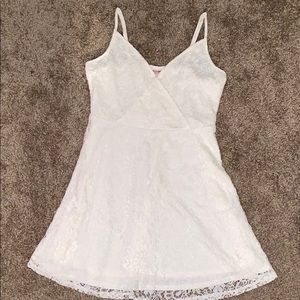 White dress with lace overlay